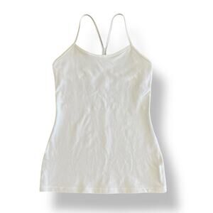 Lululemon Athletica Women’s White Y Strap Tank Size 6 Athletic, Gym, Workout‎